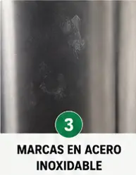 acero inoxidable con manchas huellas y marcas visibles