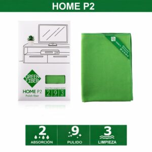 Fibra de pulido Green Fiber HOME P2 para vidrios, pantallas y superficies delicadas sin rayas