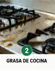 grasa adherida en cocina superficie sucia dificil de limpiar