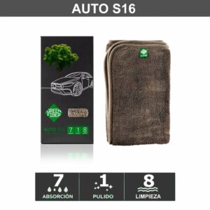 Toalla microfibra auto Green Fiber S16 limpieza húmeda sin rayas
