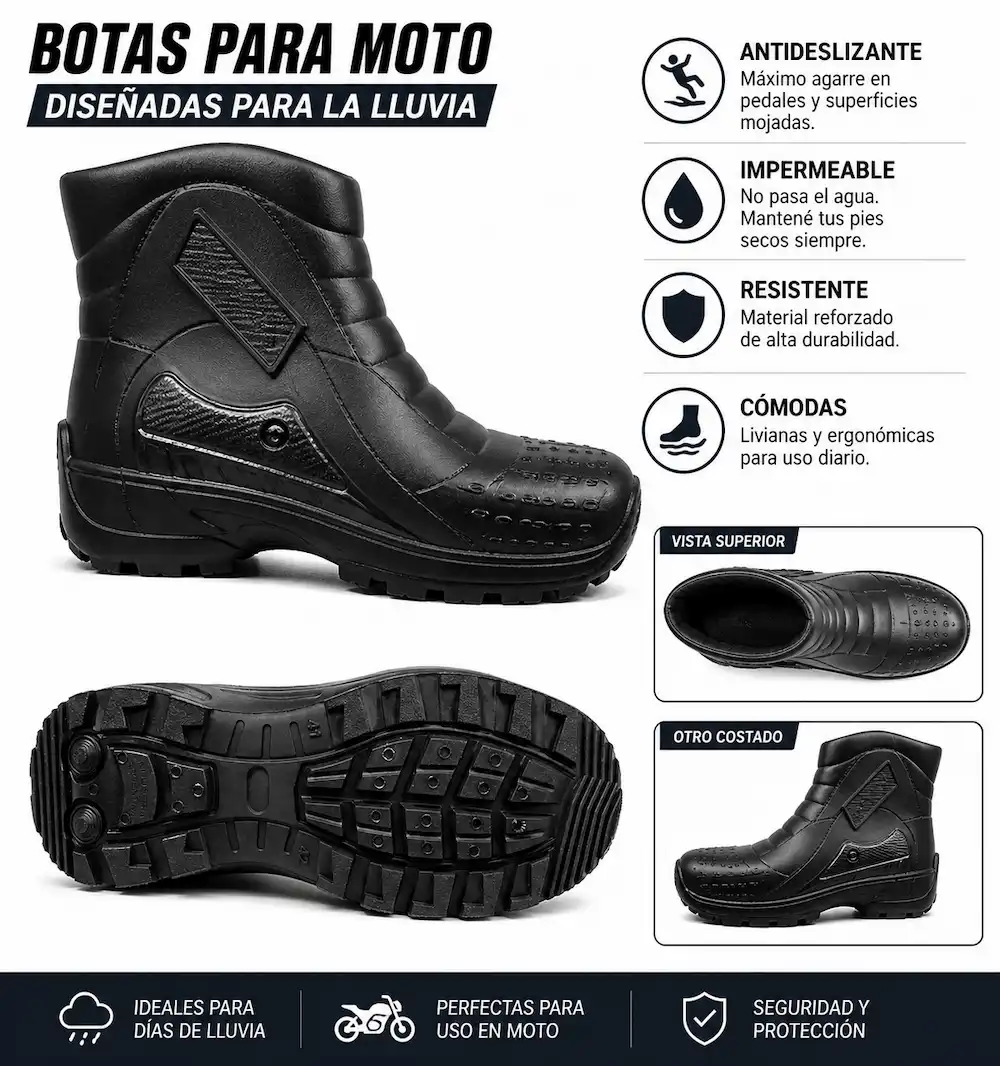 botas impermeables para moto y limpieza exterior resistentes al agua