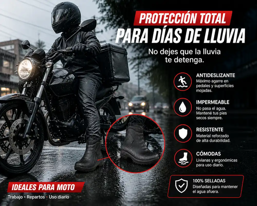 Protección en moto bajo lluvia botas impermeables para moto bajo lluvia intensa