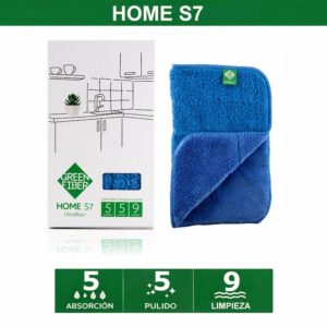 Paño de limpieza de microfibra doble cara Green Fiber S7 para cocina y superficies