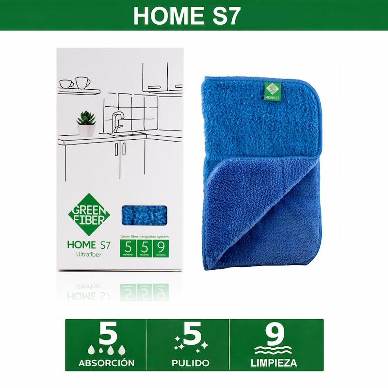 Paño de limpieza de microfibra doble cara Green Fiber S7 para cocina y superficies